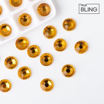 리얼스톤 썬플라워 네일 원형평스톤 100개입, 1팩, 썬플라워 ss16(80개입)