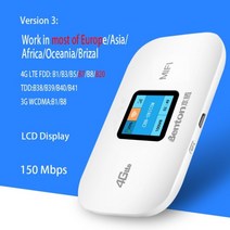 벤톤-4G Lte 휴대용 와이파이 라우터 네트워킹 Sim 카드 무제한 무선 WPS 동글 Mifi 핸드 잠금 해제 핫스팟 150Mbps, CHINA_3000mAh | green