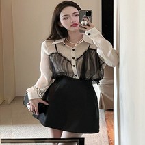 어썸클로젯 레이스 뷔에스티에 러블리 페미닌무드 하객룩 블라우스