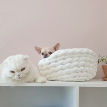 당감샵 고양이바구니 자이언트빅얀 니트바구니, 화이트