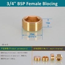 배관 펌프 1/8 수나사 황동 파이프 육각 머리 끝 캡 플러그 피팅 빠른 커넥터 범용 수도꼭지 어댑터, 05 3l4 Female_01 1pcs