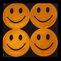 야구헬멧스티커 11 색상 슈퍼 스티커 미소 얼굴 반사 자동차 오토바이 자전거 스쿠터 데칼 학교 가방 배낭 헬멧, 09 Gold