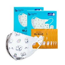 뷰라뷰 3D형 뚜니 마스크 1-3세용, 100매입, 1박스, 마시멜로