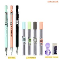 고속카메라 초고속카메라 2.0mm 기계 연필 세트 크리 에이 티브 연필로드 리필 학교 사무실 쓰기 용품 키즈 소녀 시험 예비 한국어 편지지, 03 Pencil set C