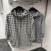 남자 데일리 체크 반집업 커플 아노락 2컬러