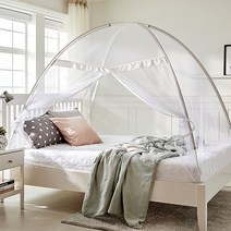 [디오침구] 실속형 싱글 1문 원터치 모기장 (2종), 제품선택:기본형 1문 화이트 1인용 (120x200) A-1