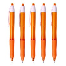 [마치]파스텔니들투명 0.7mm 국산 검정심볼펜, 주황, 5개입