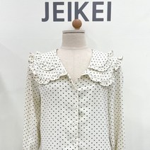 제이케이 도트 이중카라 블라우스(M1BL019B34)