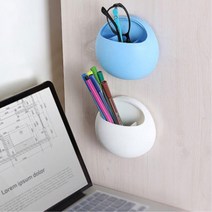 벽부착 소품정리 연필꽃이 플라스틱 원형 수납홀더 병원책상 공구함 사무실서랍 공부방, 파스텔칫솔꽂이-핑크