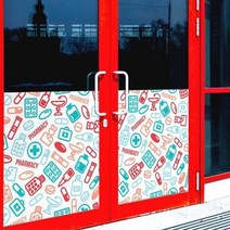 기타 바보사랑[꾸밈]약국일러스트_불투명유리시트지, 단품