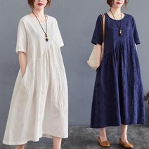 심플 반팔 원피스 50대여성 중년여성의류 엄마옷 빅사이즈