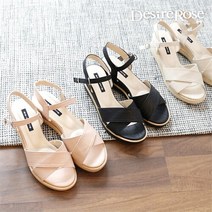 [디자이어로즈] 여성 여름 X자 가죽 스트랩 샌들 5.5cm