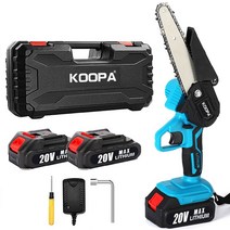 KOOPA 20V 6 인치 브러시리스 전기 톱 무선 미니 핸드 헬드 가지 치기 톱 휴대용 목공 전기 톱 절단 도구, 판지 상자, 배터리 2개, 1개