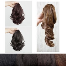 [피플앤제이] 집게 웨이브 포니테일 가발 묶음머리 올림머리, 브라운블랙