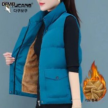 DFMEI 기모 도톰 베스트 민소매 프린트 하이넥 상의