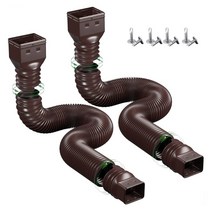 지붕 물받이 처마 배수관 빗물받이 배수로 집수정 PVC K1KA 비 홈통 다운 스파우트, 2+brown
