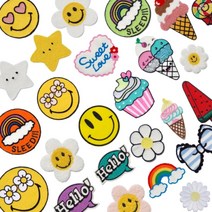 스마일 꽃 빈티지 자수 제작 옷 가방 패치, 206