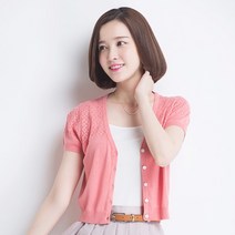 빅사이즈 셋업 자켓 린넨 여성용 반팔 가디건 작은 케이프 올 매치 에어컨 셔츠 얇은 자외선 차단 니트 재킷