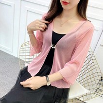 볼레로가디건 숄 꽈배기 가디건 보라색 블랙 핑크 초박형 여름 여성용 어깨 걸이 여성용