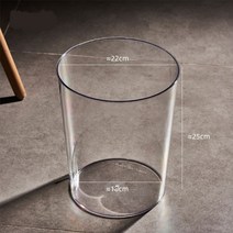 에그인더웨이브 투명 다용도 휴지통, 높이 25cm, 투명 화이트, 1개