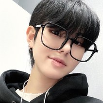 남자 여자 큰 클리어 155mm 빅사이즈 사각 블랙 투명 뿔테안경