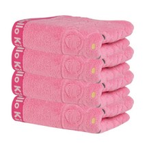 영신타올 헬로키티 리본타월 150g 면사 4p + 독일행주 1p, 1세트, 핑크