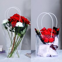 꽃집비닐백 투명쇼핑백 화분쇼핑백 선물 꽃포장 봉투, D329(28X28X28)사각5