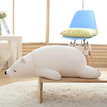 냉감 인형 북금곰 바디필로우 쿨 아이스 여름 나노입자, 화이트