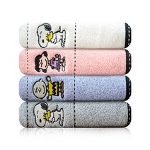 송월타월 스누피 프렌즈40 캐릭터 세면타월, 연회색, 1개