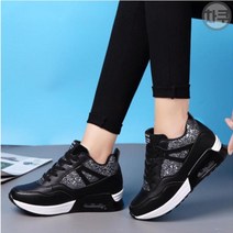 차쿠 여성 여자 스팽글 통굽 7cm 키높이 운동화 발편한 스니커즈