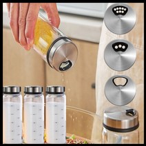 일상쏙 양념통세트 밀폐 조미료통 내열유리 양념병, 3구 양념병 300ml, 2개입