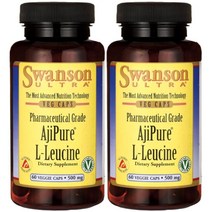 스완슨 울트라 아지퓨어 L-류신 500mg 베지 캡, 60개입, 2개