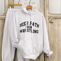 레슬러 루즈핏 포켓 겨울 기모 후드티 꾸안꾸 여성 롱티