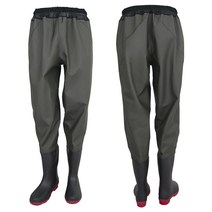 맥스메가다인 해루질 낚시 모내기 갯벌 웨이더 바지 허리 장화, 285, 카키