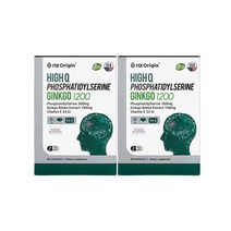 하이큐 포스파티딜세린 징코1200 IGEN(Non-GMO) 인지질 은행잎추출물 플라보놀배당체36mg 1일섭취량 인지 기억력 두뇌 영양제 학습효율성 작업 단어색채기억력 유의적개선도움, 2박스, 60캡슐