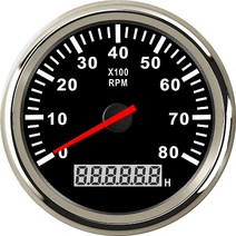 차량용 시거잭 24v 볼트게이지 스우치 2구 멀티 12v 타입 밧데리 방수 보트 타코 센서 해양 타코미터3000 4000 60008000 RPM 타코미터레드 백라이트85mm12V, 11 8K-BS