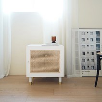 클레르 라탄 화이트 다용도 협탁 550착불