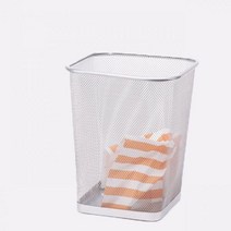 휴지통 심플 쓰레기통 북 스타일 정교한 철 메쉬 메탈 사무실 가정용 광장, 12L, 22x22x27cm_2