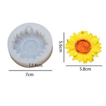 3D 해바라기 장미 캔들 금형 입체 모양 틀 실리콘 몰드 비누 석고 아로마 테라피 DIY 제빵 도구 홈 장식 점토 수지 예술 공예, With Hole