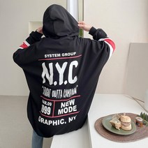 오브치치 남여공용 빅사이즈 NYC 간절기 후드집업