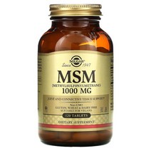 Solgar MSM (Methylsulfonylmethane) 1000 mg 120 Tablets, One Color, One Size