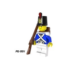 캐리비안의 해적 중세 영국 해군 상어 미니 피규어 블럭, 29.짙은 회색 제국 병사