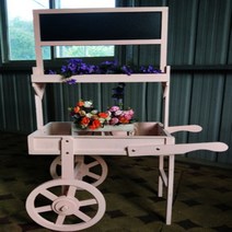 플리마켓 행사 우드 마차 매대 마트 꽃차 진열대 꽃집 야외 이동식 포토존 심플 예쁜 판촉대 화이트 브라운 블랙 핑크, K타입