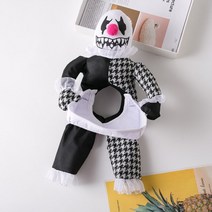 고양이 용품 강아지용 재미있는 할로윈 블랙 화이트 격자 두 다리 소형 및 중형 개 애완 동물 의류 공지사항, 없음, 2.black - L (6-10kg)