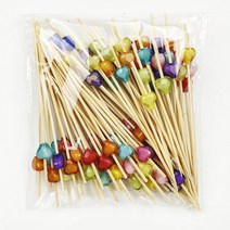 과일포크 디저트 스텐 플라스틱 나무 픽 50/100 개 토끼 일회용 대나무 꼬치 달걀 음식 이쑤시개 과일 포크, 15 100pcs   12cm