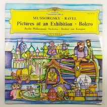 중고LP/ MUSSORGSKY RAVE/ 무스로그스키 전람회의 그림/ 라벨 볼레로/ 베를린 필 카라얀/ 자켓 귀퉁이 닳음/ 음반 상태 좋음 NM/ 세척