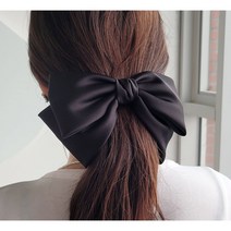 모스블랑 도톰 왕 리본핀 빅 공단 새틴 머리핀