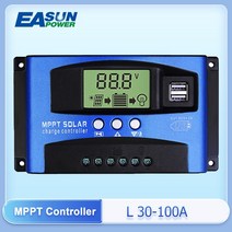 MPPT 태양광 충전 컨트롤러 듀얼 USB LCD 디스플레이 자동 패널 레귤레이터 30 40 50 60 100A 12V 24V, 5.100A