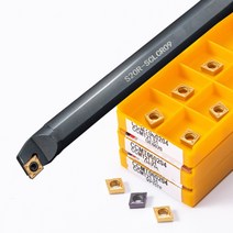 터닝가공 인서트 팁 s06ks07ks08ks10ks12m sclcr06 95도 나선형 터닝 보링 보링 sclcr 바 ccmt060204 선반 밀링 도구 카바이드 인서트, s12m-sclcr06, ccmt060204 ue6020, 1개