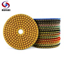 rijilei 1pcs 3quot4quot 습식건식 다이아몬드 연마 패드 화강암 대리석 석재 콘크리트 바닥 연마 zj10 용 유연한 연삭 디스크, 1개, 3000, 4인치